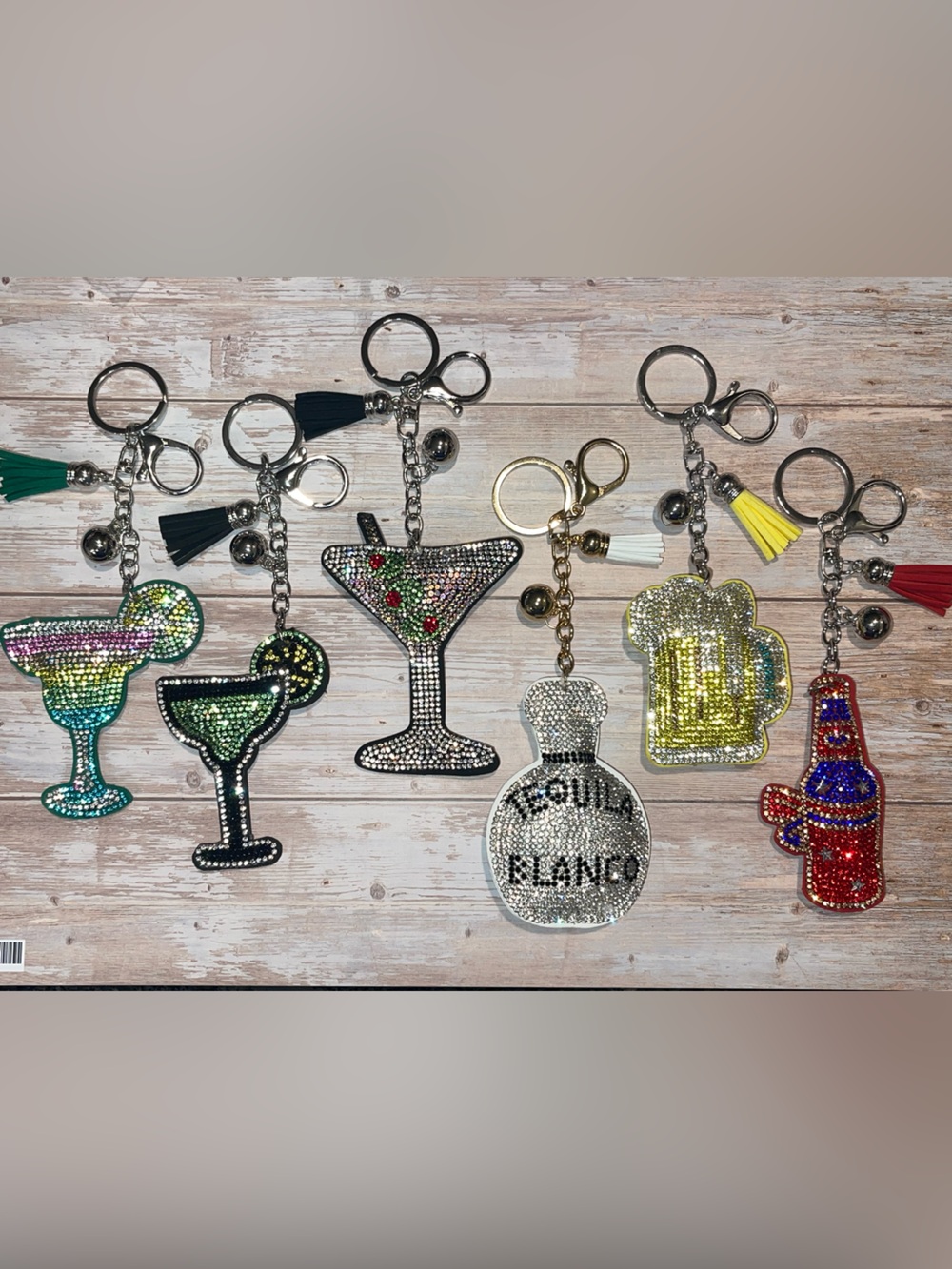Choice of Drink - Puff Rhinestone Keychain Bag Charm
